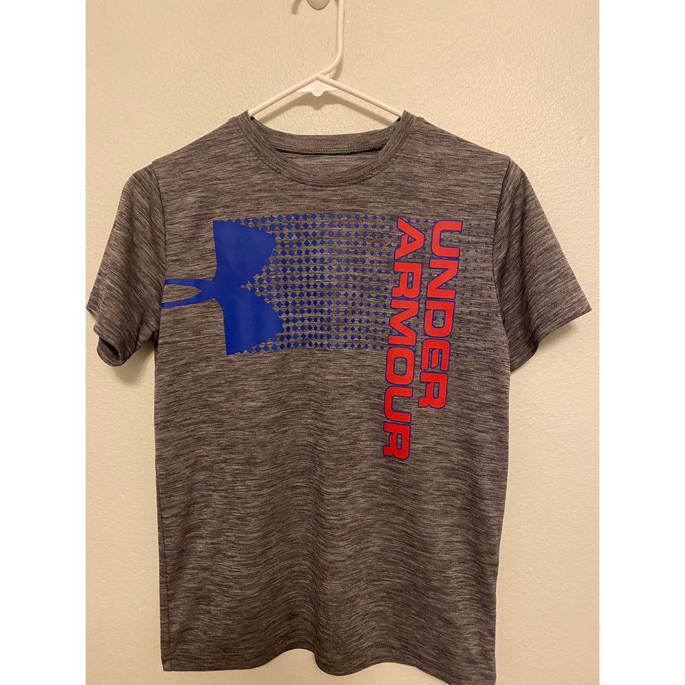 Under Armour Tech Velocity Crossfade Short Sleeve- Graphite/Red YXL